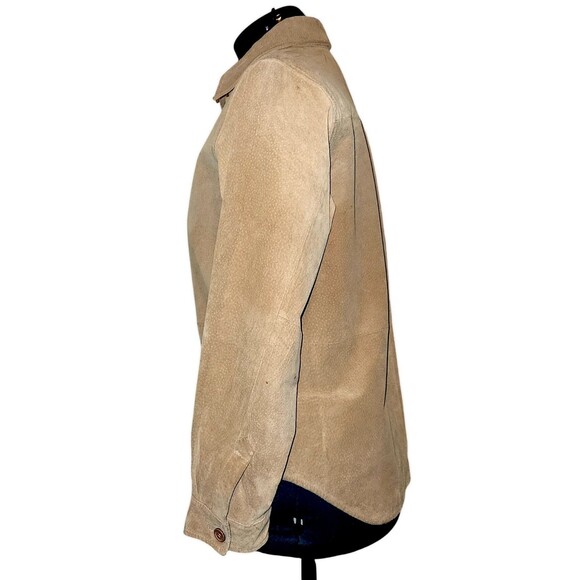 VTG Chadwicks Suede Tan Leather Womens Shacket Jacket Sz M Reg *Interior… - Picture 3 of 7